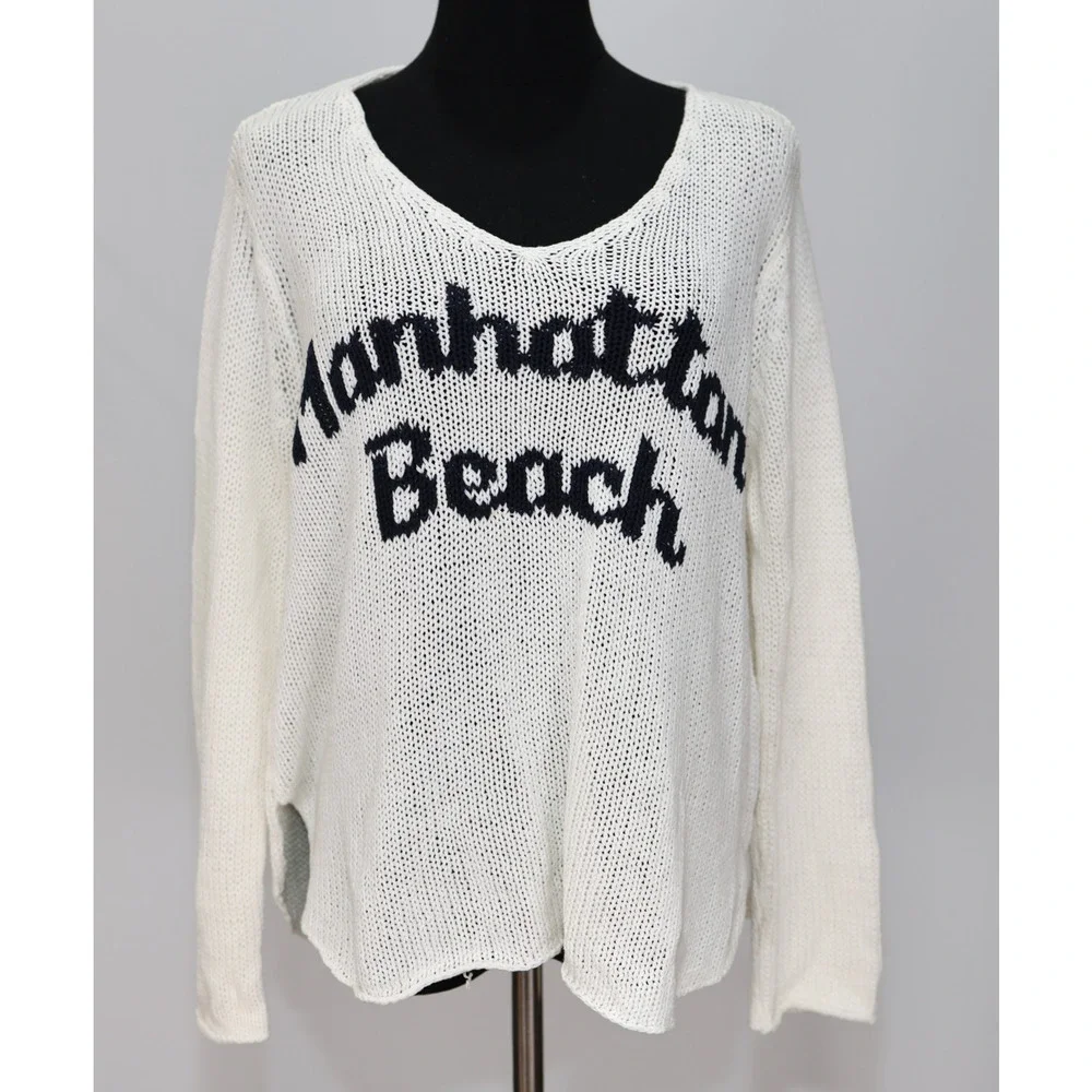 A5 Auth WOODEN SHIPS Paola Buendia Manhattan Beach Sweater Size S/M $148 - Picture 2 of 6